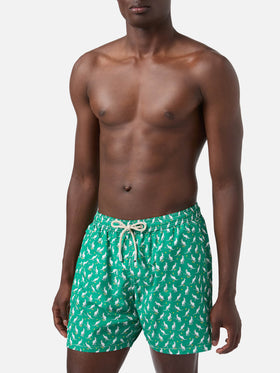 Badeshorts mit Lighting Micro Fantasy grünem Australian-Print | Special Edition 