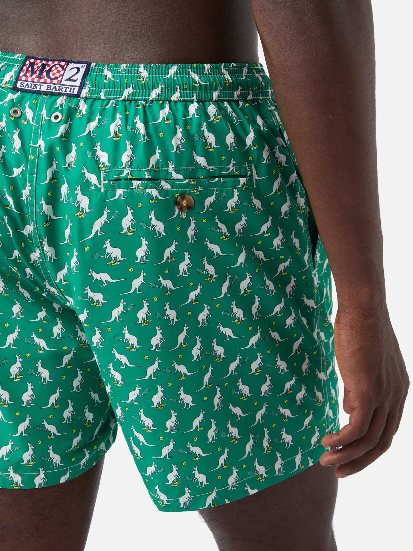 Badeshorts mit Lighting Micro Fantasy grünem Australian-Print | Special Edition 