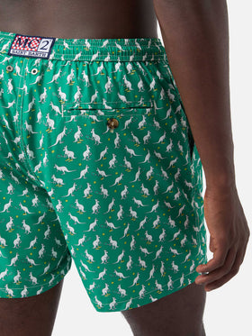Badeshorts mit Lighting Micro Fantasy grünem Australian-Print | Special Edition 