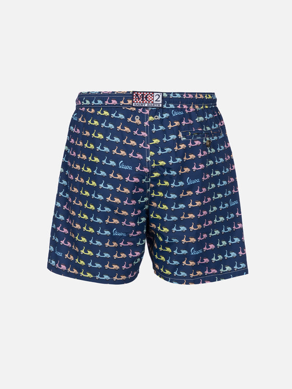 Man lightweight fabric swim-shorts Lighting Micro Fantasy with Vespa print | VESPA SPECIAL EDITION