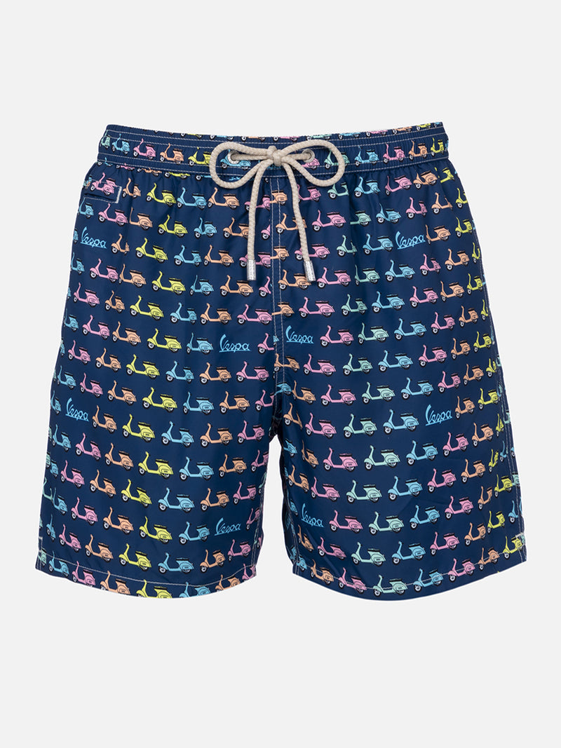 Man lightweight fabric swim-shorts Lighting Micro Fantasy with Vespa print | VESPA SPECIAL EDITION