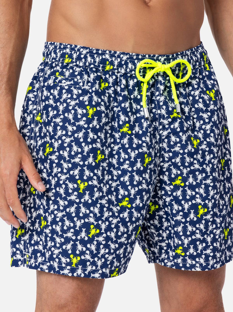 Herren-Badeshorts aus leichtem Stoff Lighting Micro Fantasy mit Hummer-Print