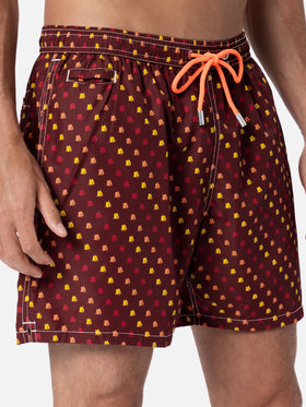 Lightweight fabric swim-shorts Lighting with Roma print | AS ROMA SPECIAL EDITION