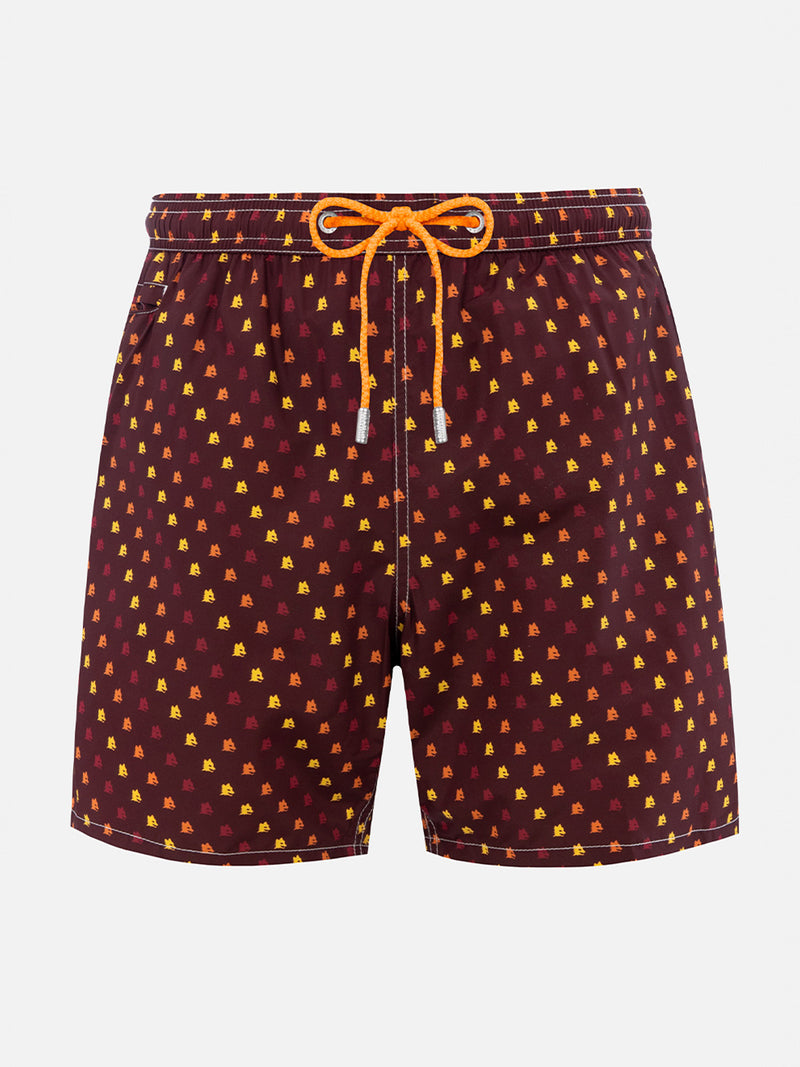 Badeshorts für Herren aus leichtem Stoff Lighting Micro Fantasy mit Roma-Aufdruck | AS ROMA SPECIAL EDITION