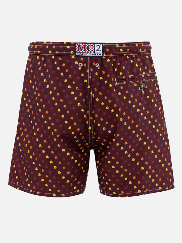 Man lightweight fabric swim-shorts Lighting Micro Fantasy with Roma print | AS ROMA SPECIAL EDITION