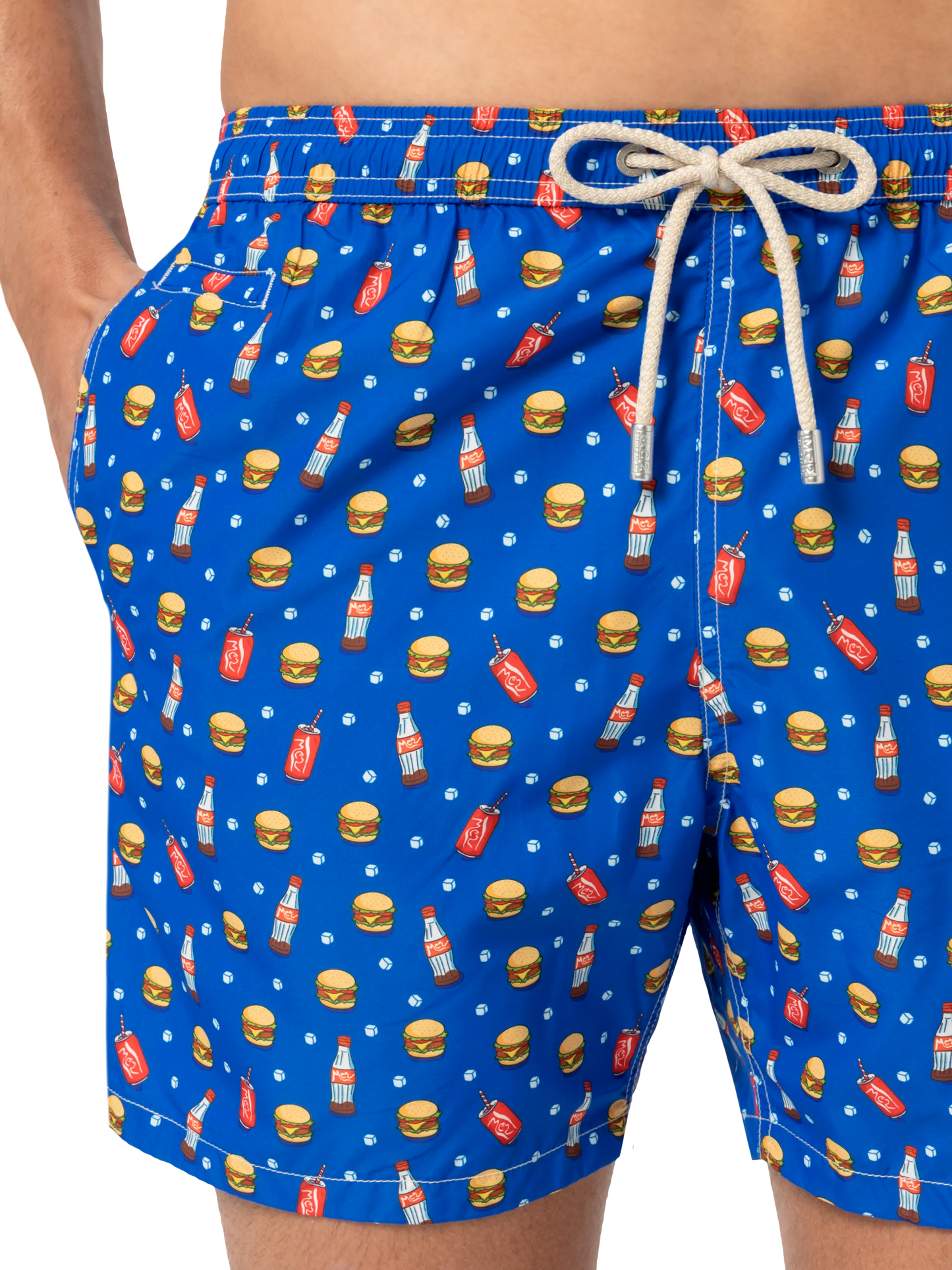 Costume mare Lighting in tessuto leggero con stampa fast food