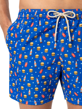 Costume mare Lighting in tessuto leggero con stampa fast food