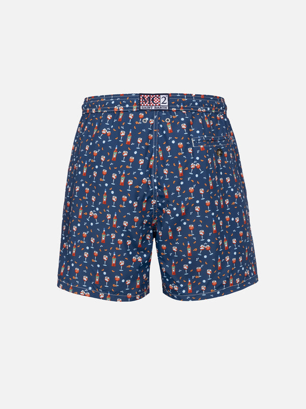 Man lightweight fabric swim-shorts Lighting Micro Fantasy with Aperol Spritz print | APEROL SPECIAL EDITION