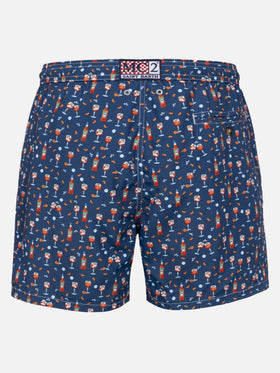 Herren-Badeshorts aus leichtem Stoff Lighting Micro Fantasy mit Aperol Spritz-Aufdruck | APEROL SONDEREDITION