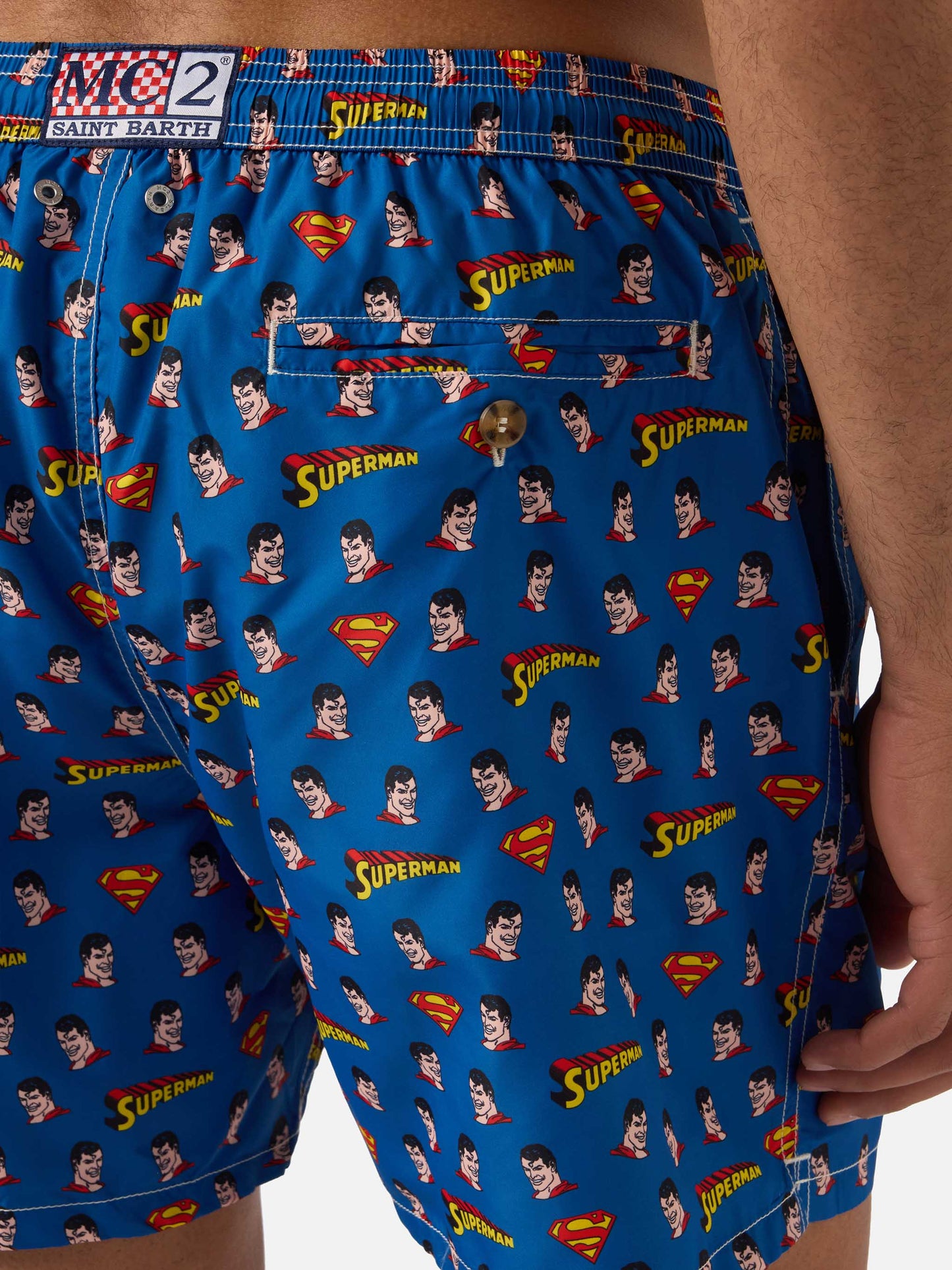 Navy Lighting Micro swim shorts with Superman print | Special Edition