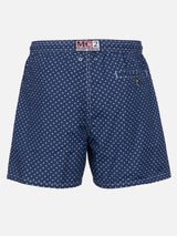 Man lightweight fabric swim-shorts Lighting Micro Fantasy with polka dots print