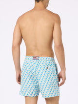 Man lightweight fabric swim-shorts Lighting Micro Fantasy with padel print