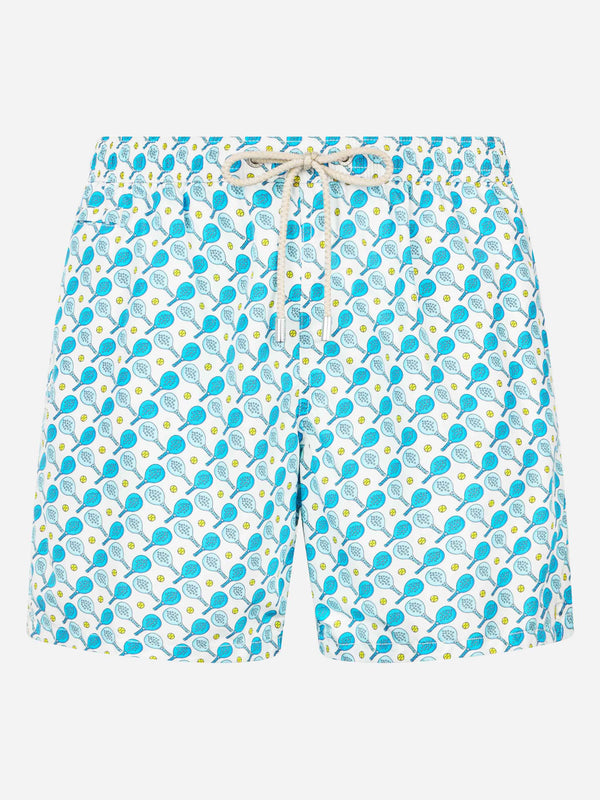 Man lightweight fabric swim-shorts Lighting Micro Fantasy with padel print