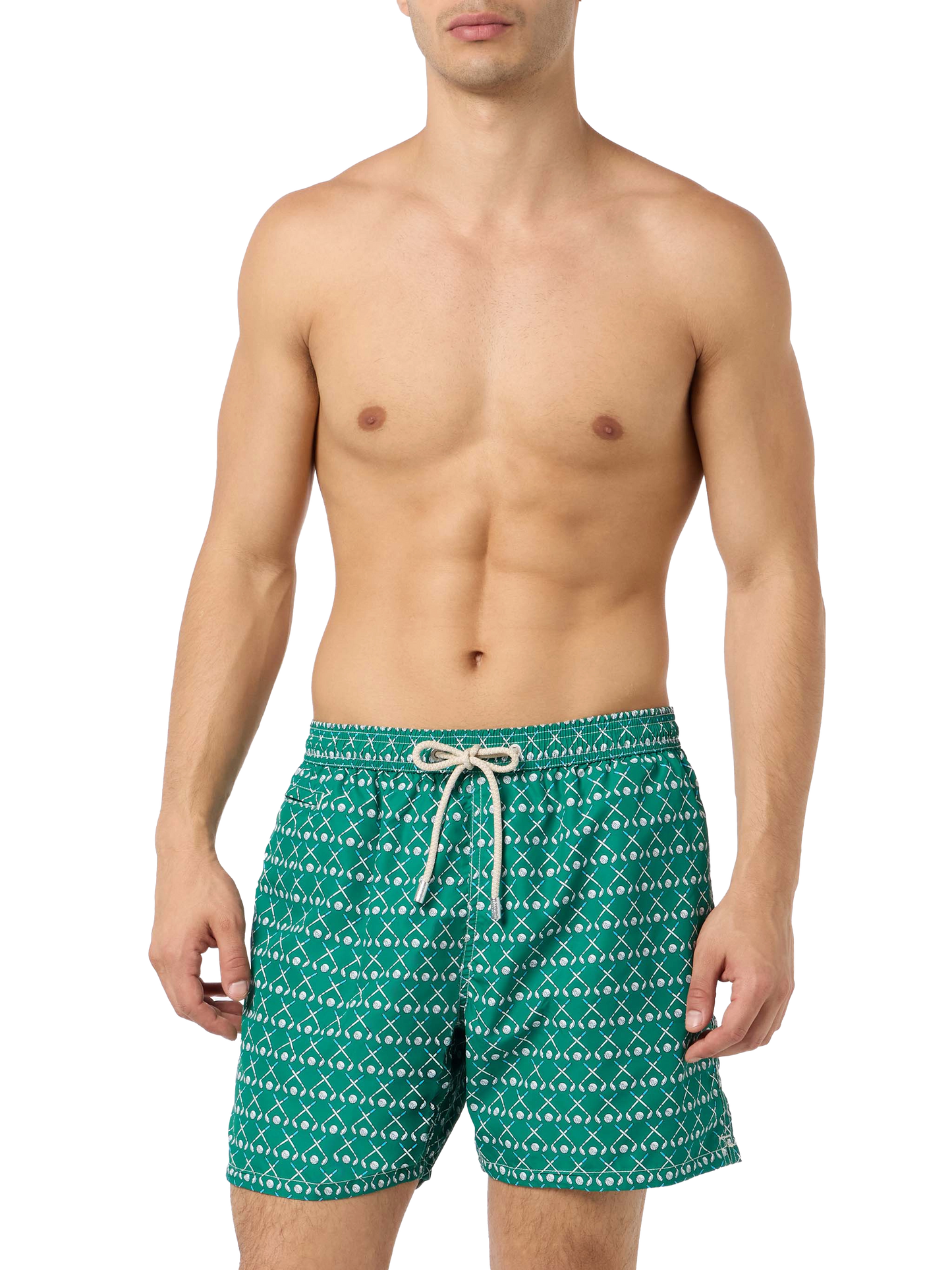 Man lightweight fabric swim-shorts Lighting Micro Fantasy with golf print - MC2 Saint Barth