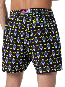 Man lightweight fabric swim-shorts Lighting Micro Fantasy with watches print - MC2 Saint Barth