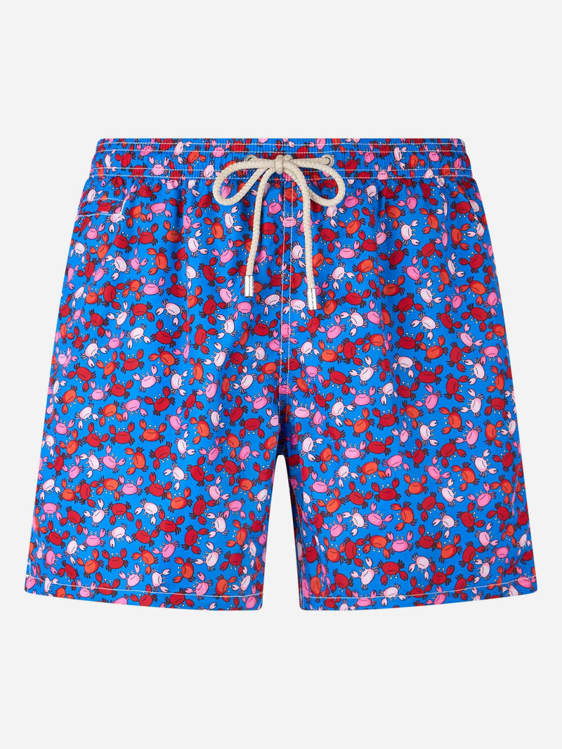 Man lightweight fabric swim-shorts Lighting Micro Fantasy with crabs print