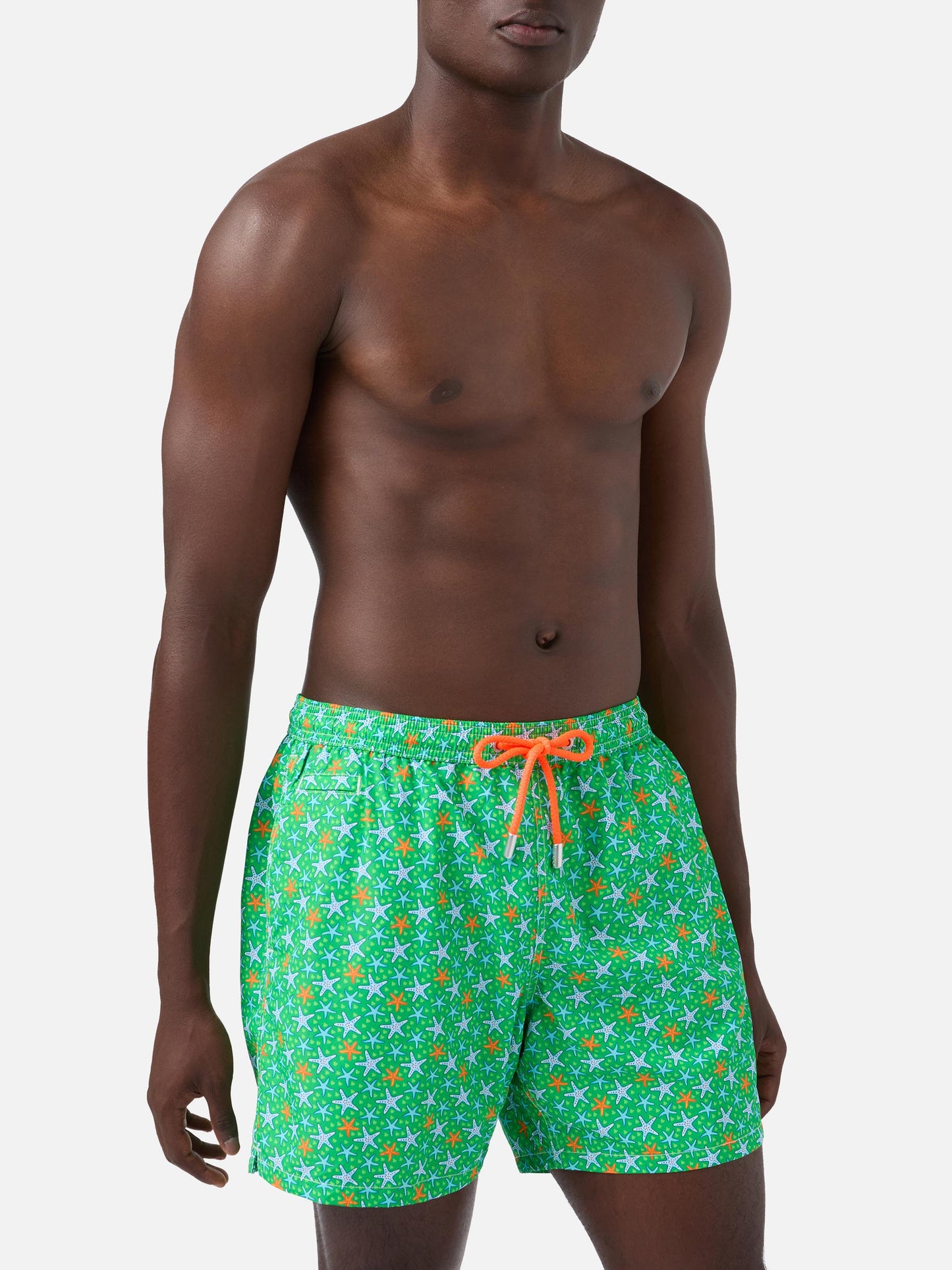 Lighting Micro Fantasy green multicolor starfish print swim shorts