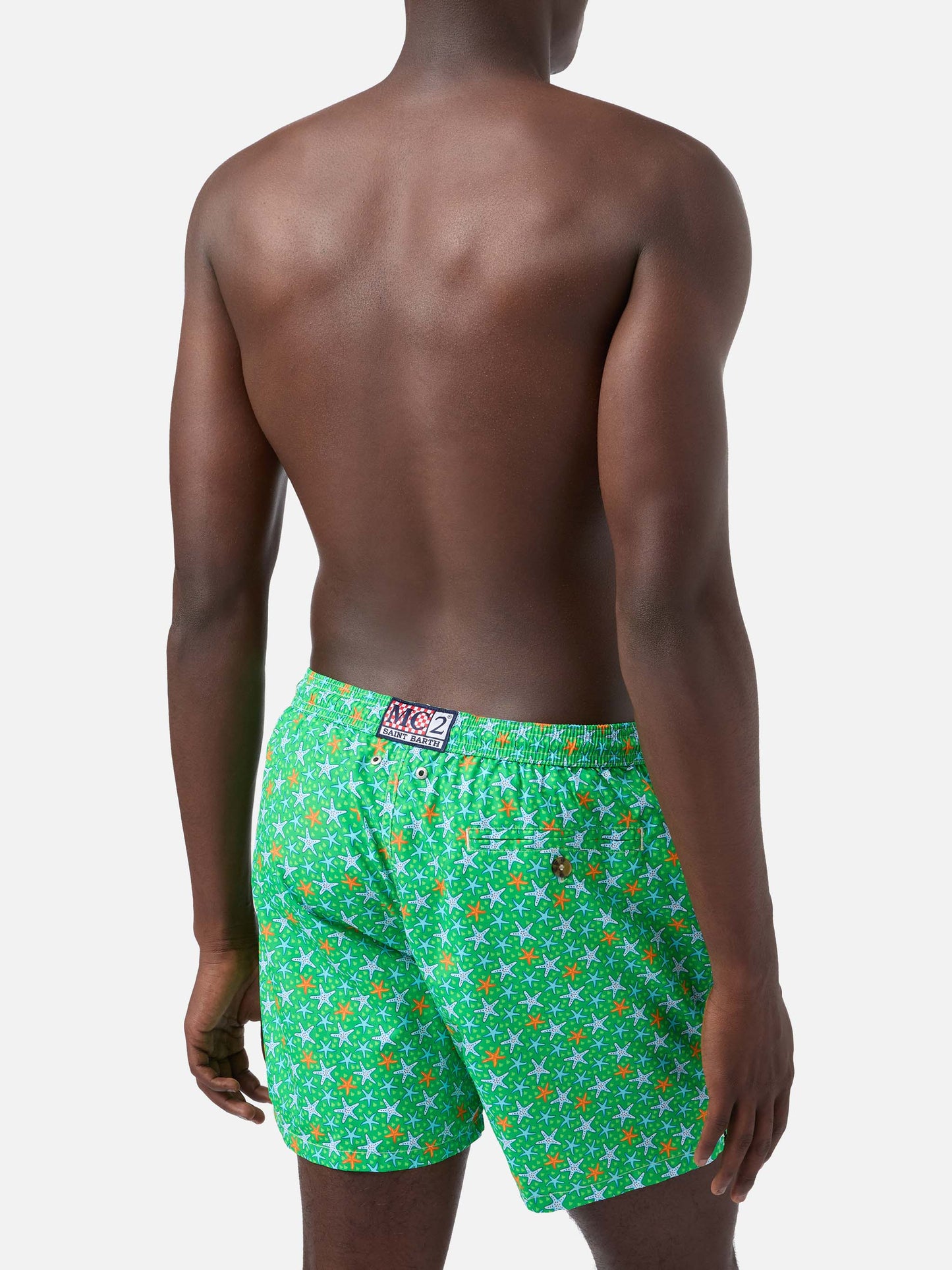 Lighting Micro Fantasy green multicolor starfish print swim shorts