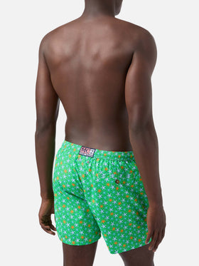 Lighting Micro Fantasy green multicolor starfish print swim shorts