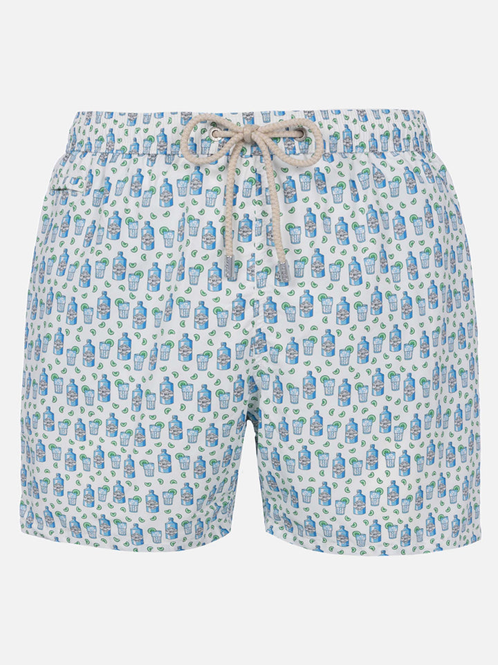 Costume da bagno da uomo in tessuto leggero Lighting Micro Fantasy con stampa gin tonic