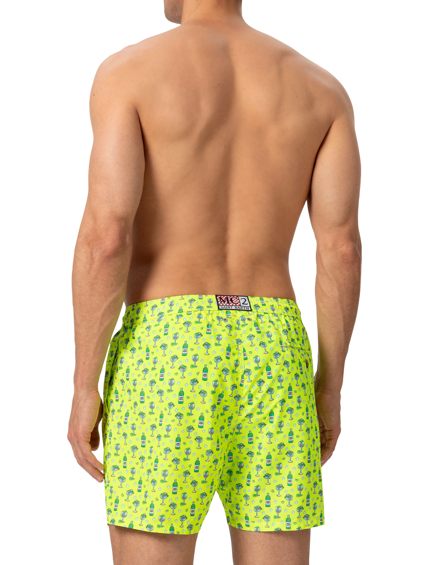 Lightweight fabric swim shorts Lighting with cocktail print
