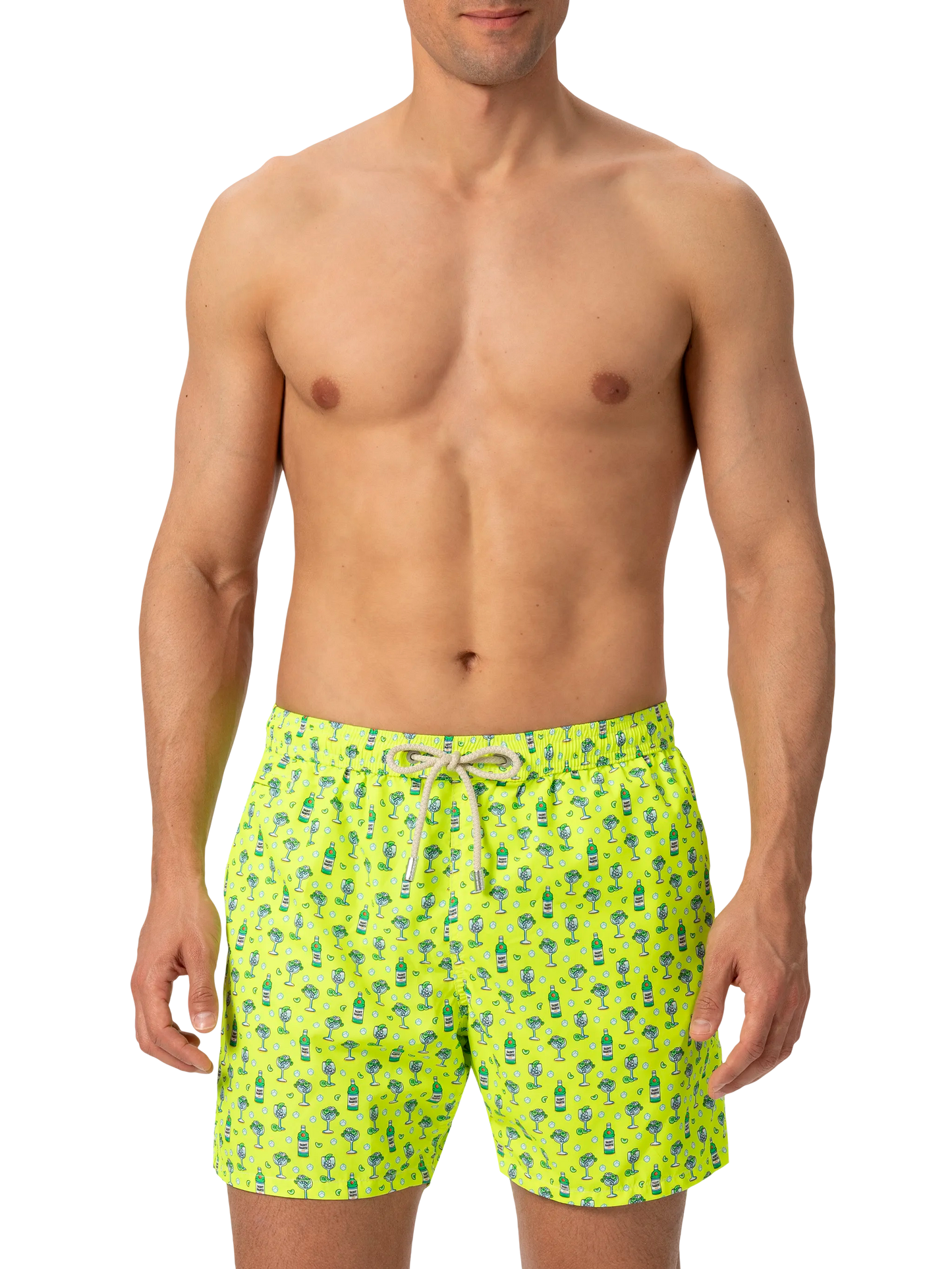 Lightweight fabric swim shorts Lighting with cocktail print