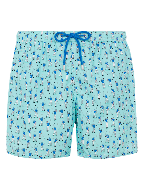 Lightweight fabric swim shorts Lighting with golf players print - MC2 Saint Barth