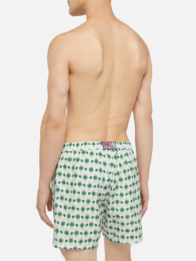 Lightweight fabric swim shorts Lighting with watch print