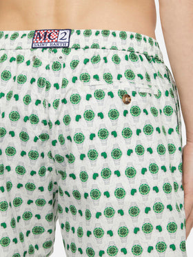 Lightweight fabric swim shorts Lighting with watch print
