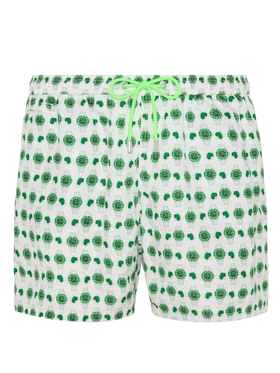 Lightweight fabric swim shorts Lighting with watch print - MC2 Saint Barth