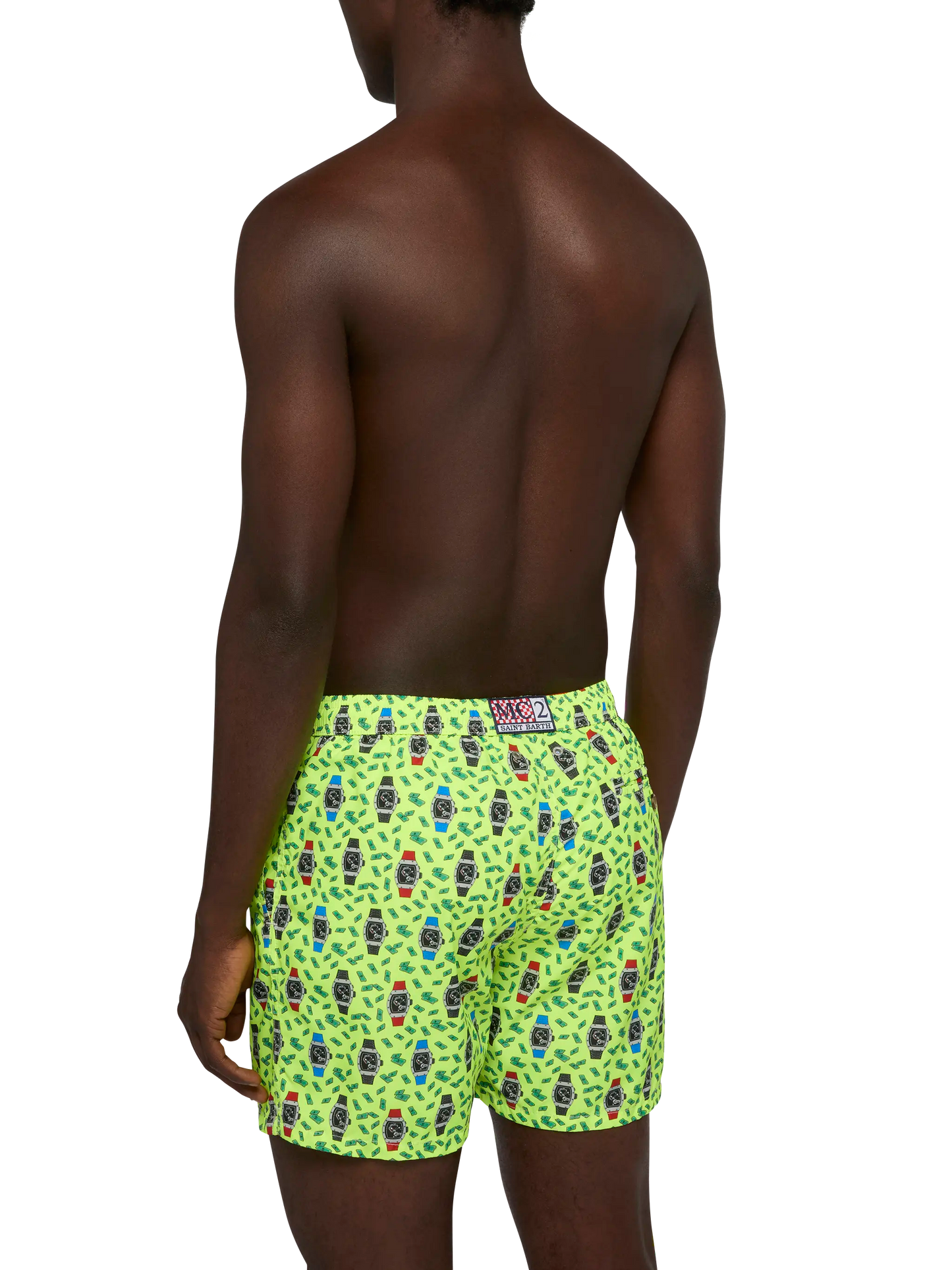 Badeshorts aus leichtem Stoff „Lighting“ mit Uhren-Print