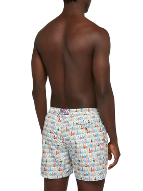 Badeshorts aus leichtem Stoff „Lighting with Bottles“-Print