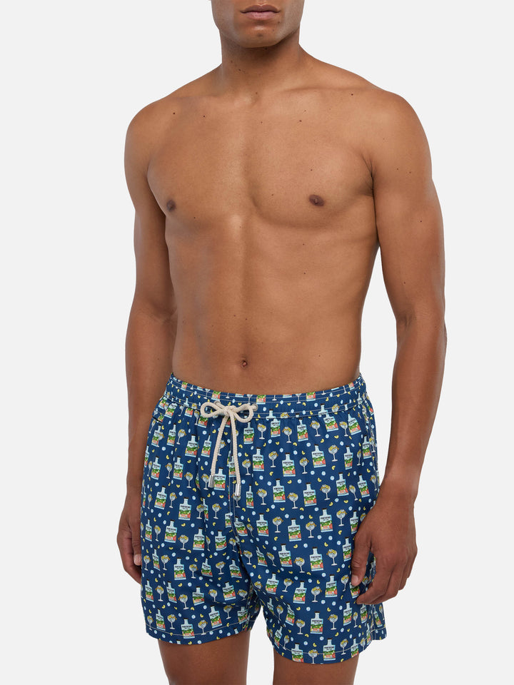 Badeshorts aus leichtem Stoff „Lighting“ mit Portofino Gin-Aufdruck | PORTOFINO GIN SPECIAL EDITION