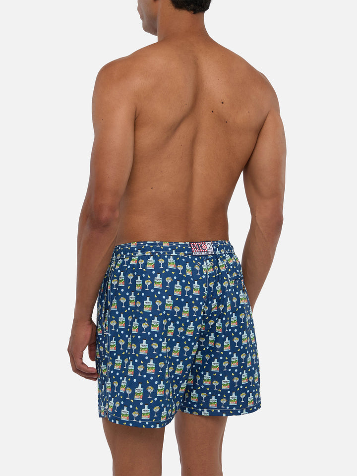 Badeshorts aus leichtem Stoff „Lighting“ mit Portofino Gin-Aufdruck | PORTOFINO GIN SPECIAL EDITION
