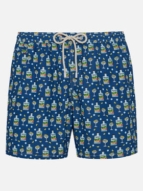 Lightweight fabric swim shorts Lighting with Portofino Gin print | PORTOFINO GIN SPECIAL EDITION