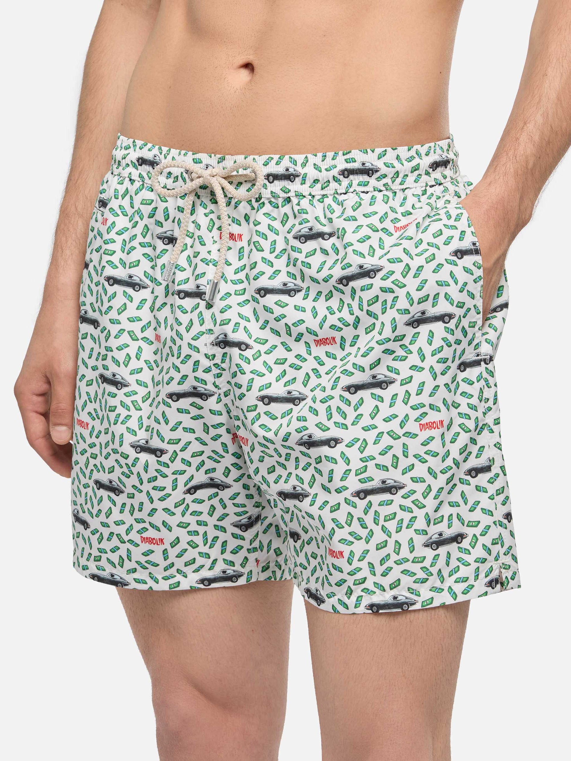 Lightweight fabric swim shorts Lighting with Diabolik print | DIABOLIK SPECIAL EDITION - MC2 Saint Barth