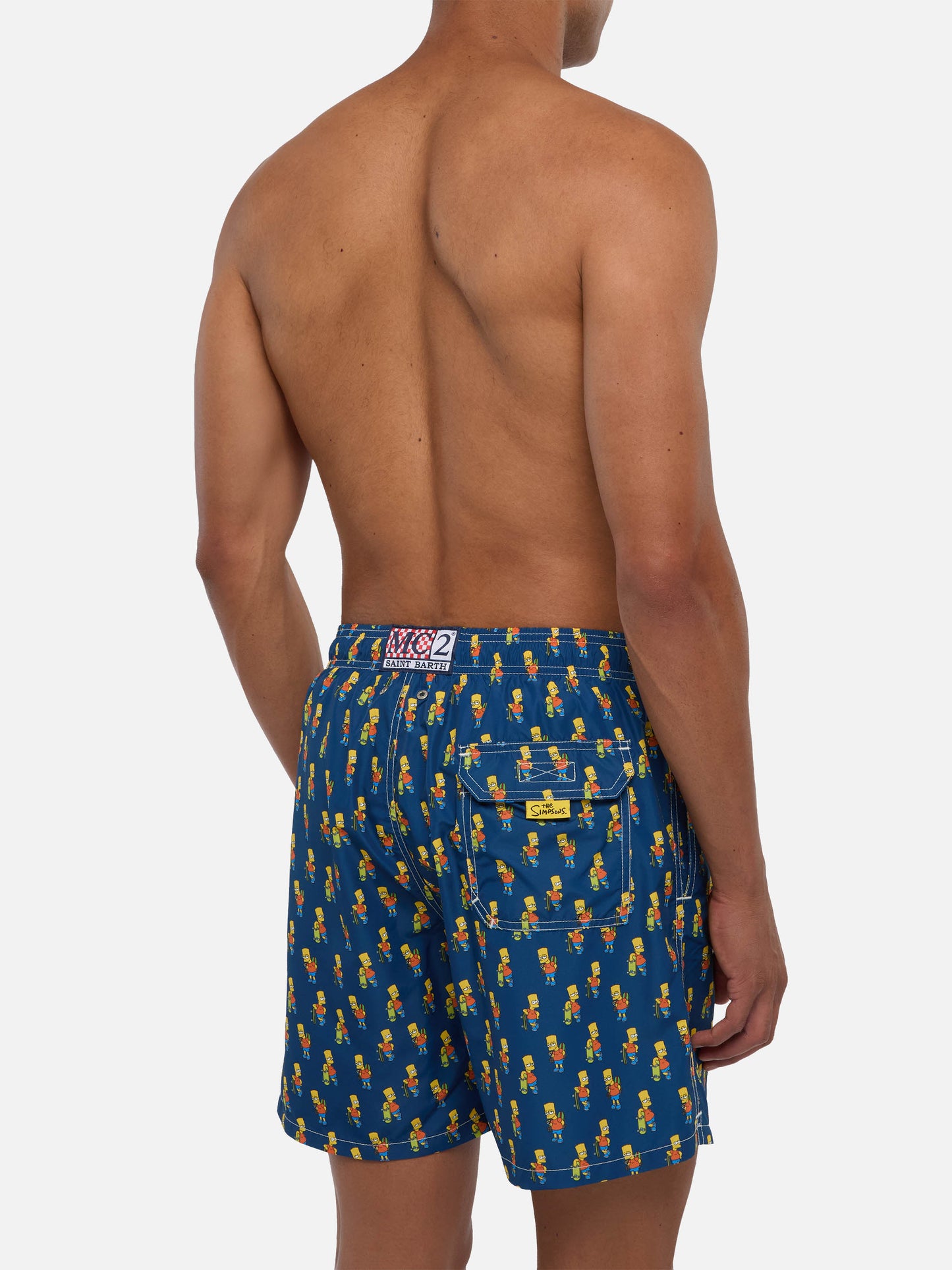 Man light fabric swim shorts with skater Bart print | THE SIMPSONS SPECIAL EDITION