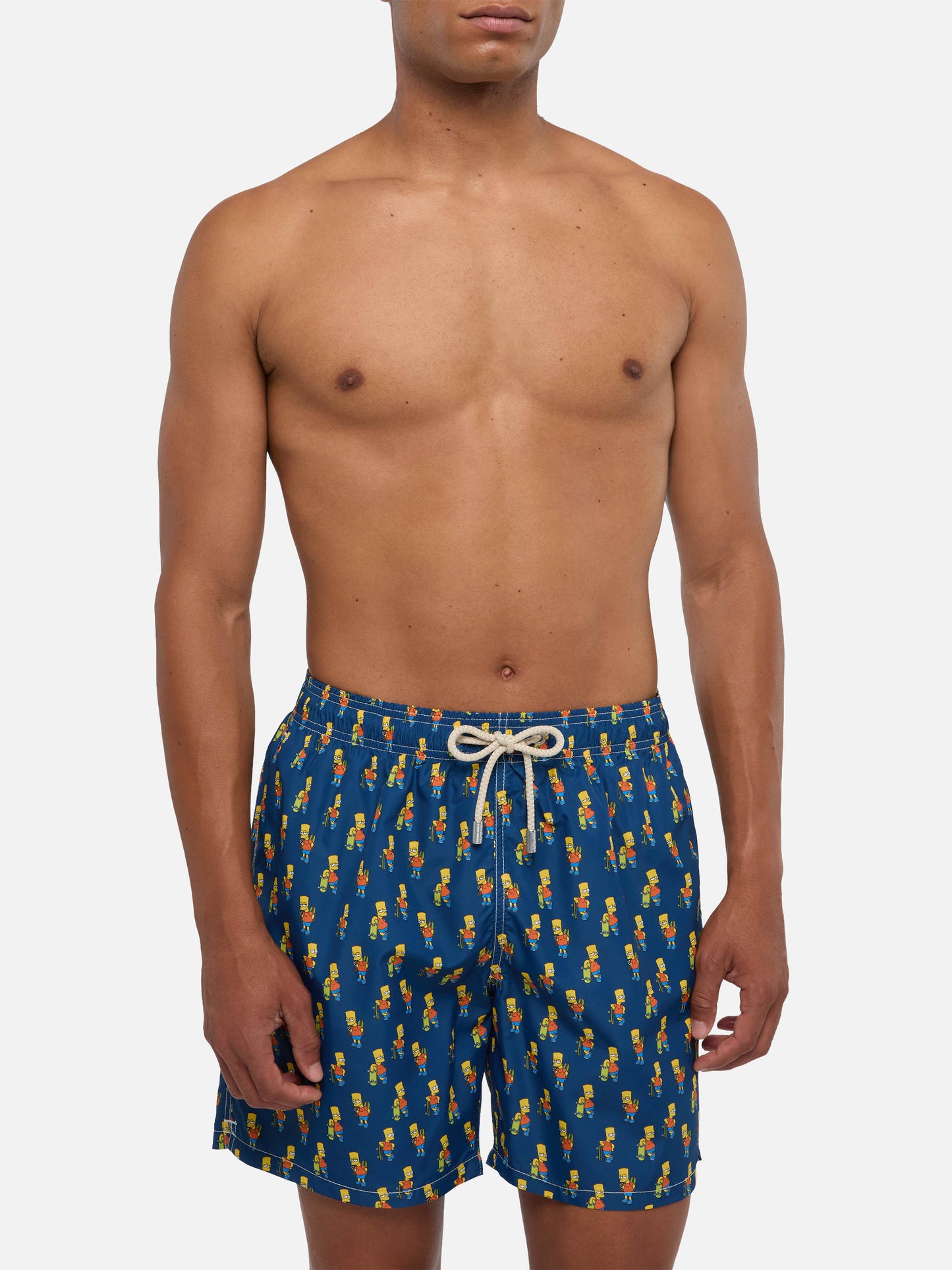 Man light fabric swim shorts with skater Bart print | THE SIMPSONS SPECIAL EDITION