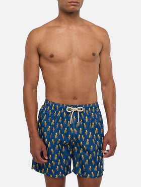 Man light fabric swim shorts with skater Bart print | THE SIMPSONS SPECIAL EDITION