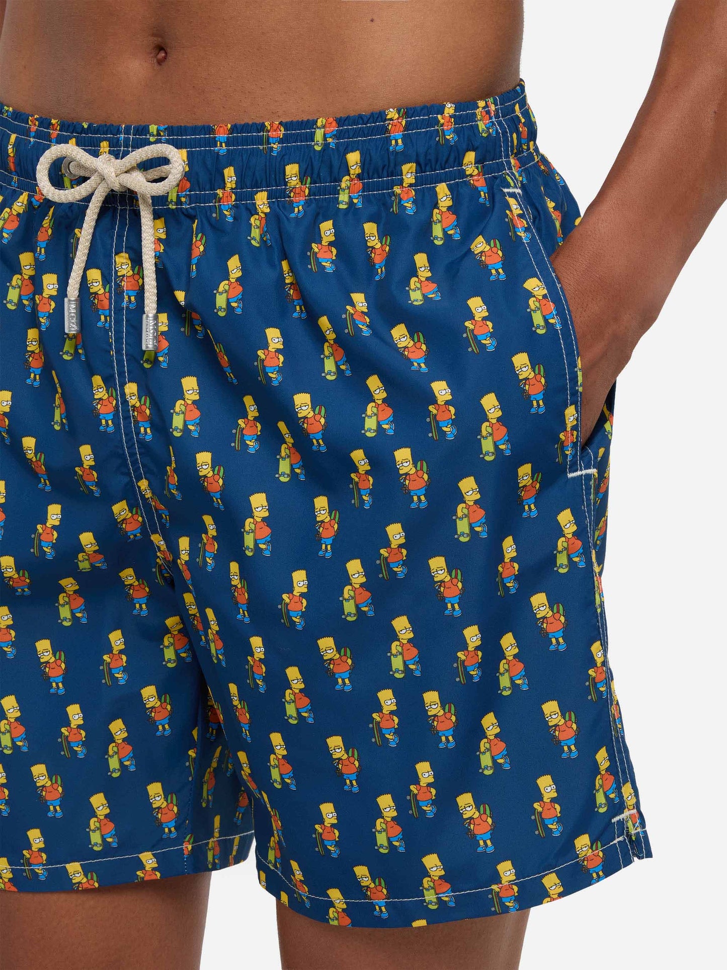 Man light fabric swim shorts with skater Bart print | THE SIMPSONS SPECIAL EDITION