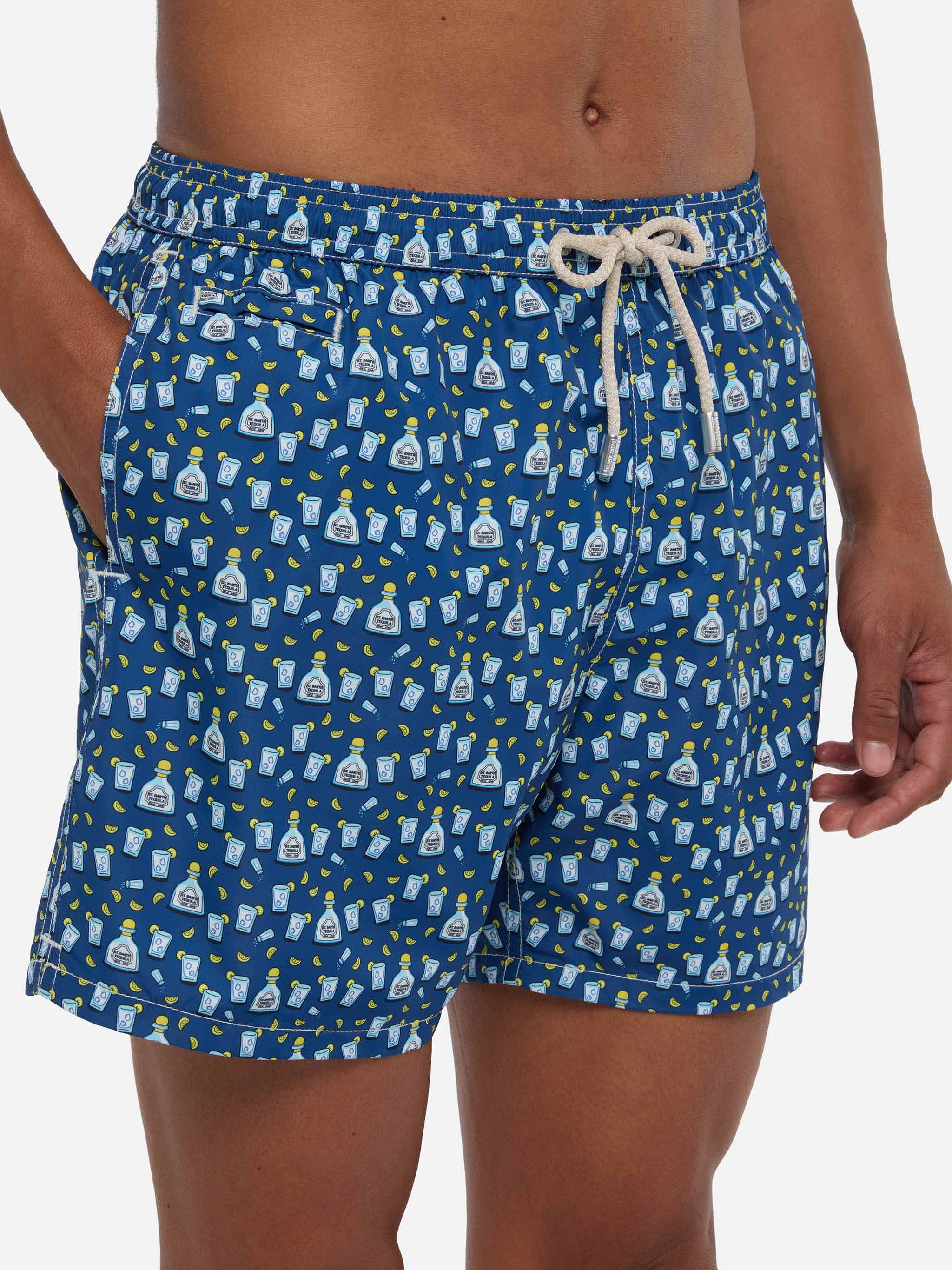 Lighting Micro Fantasy blue Tequila print swim shorts – MC2 Saint