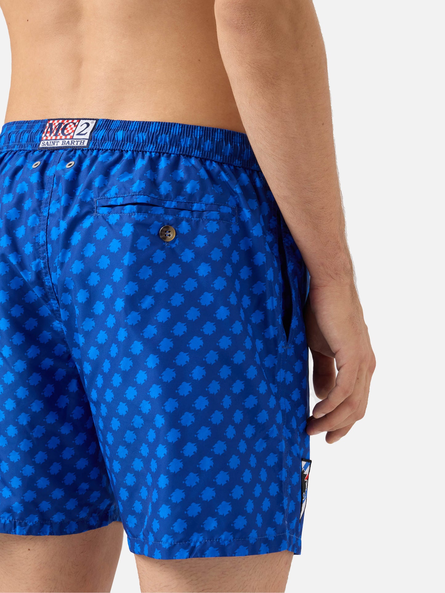 Lightweight fabric swim shorts Lighting with Sampdoria print | UC SAMPDORIA SPECIAL EDITION