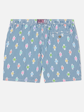 Short de bain micro Lighting à rayures navy avec imprimé all-over montres 