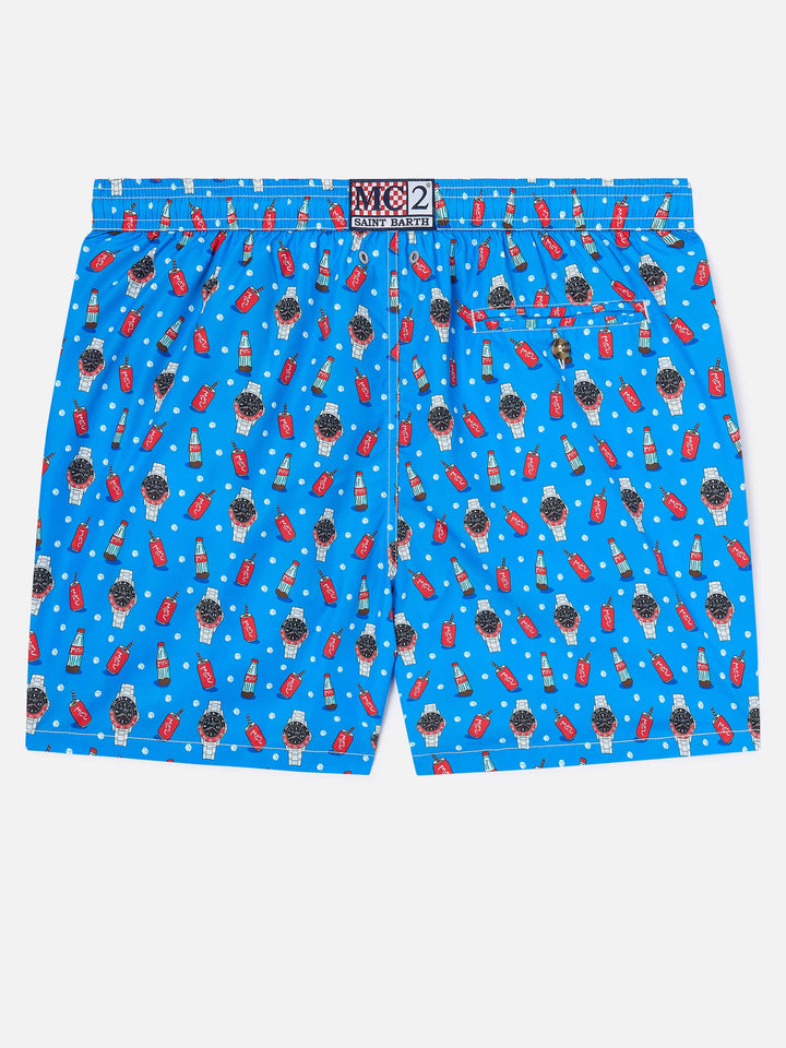 Bañador micro Blue Lighting con estampado Watch Red Cola 