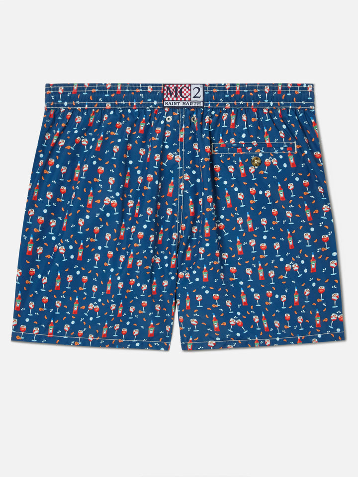 Blue Lighting Micro swim shorts with Aperol print | Special Edition