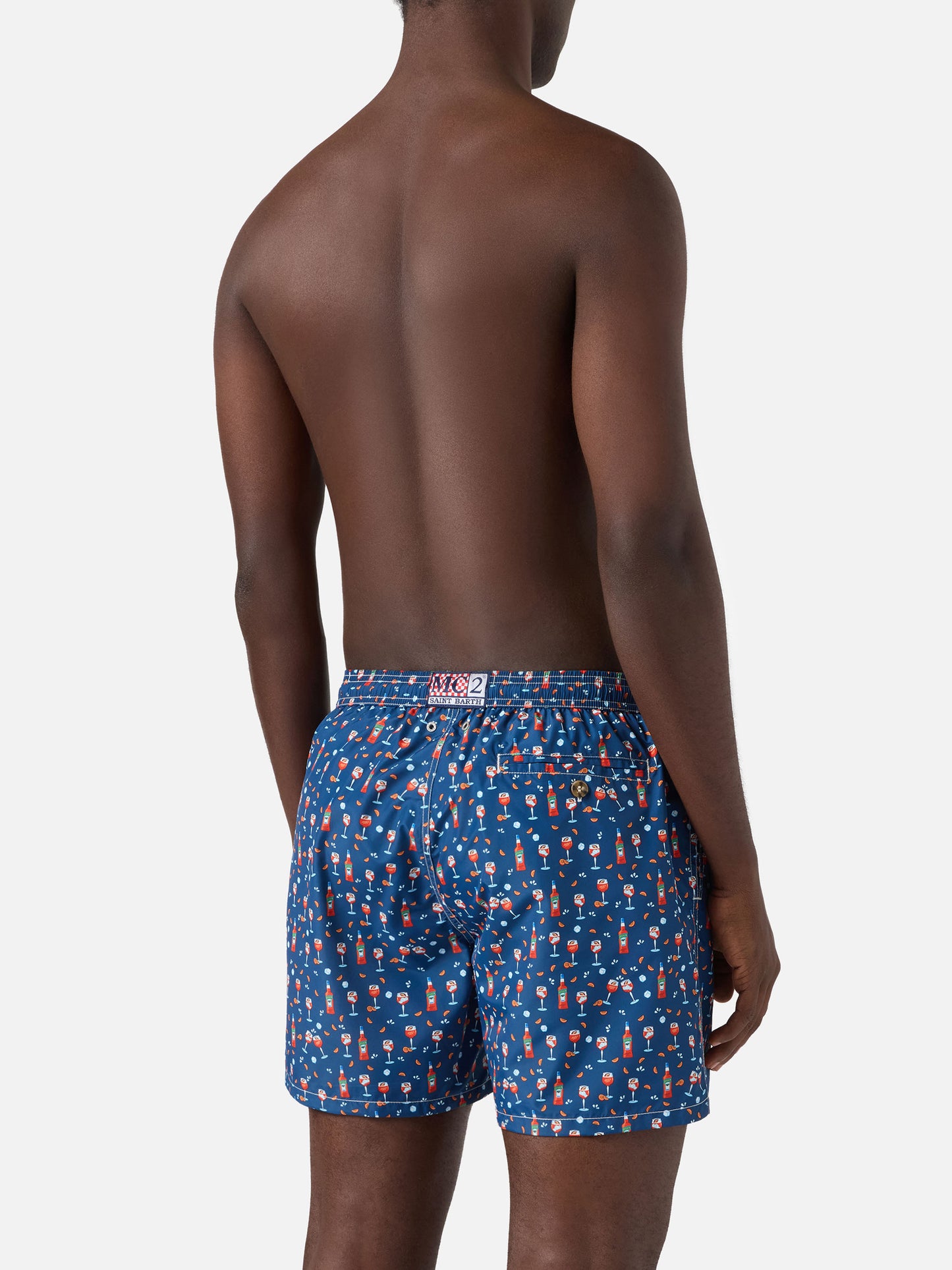 Blue Lighting Micro swim shorts with Aperol print | Special Edition
