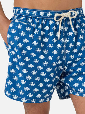 Blue Lighting Micro swim shorts with octopus print