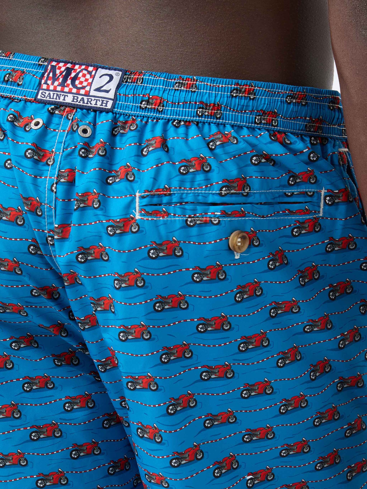 Navy Lighting Micro swim shorts with Ducati all-over print | Special Edition