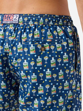 Bañador corto Micro Lighting Navy con estampado Portofino Gin | Edición Especial 