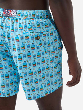 Light blue Lighting Micro swim shorts with Portofino Gin print | Special Edition